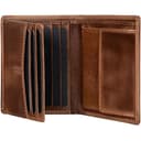 Fa.Volmer VO47 - Cartera de piel auténtica, protección RFID, 9 compartimentos para tarjetas y monedero, incluye caja de regalo, marrón envejecido, medium, Clásico - 1