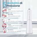 Vimmk Irrigatore Orale Senza Fili, Idropulsore Dentale ad Acqua con Irrigatore Orale Dentale Ricaricabile Impermeabile IPX7 per Viaggi a Casa (Bianco) - 2