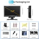 Kit Telecamera Per Retromarcia Wireless, Monitor LCD HD da 7" Con Antenna, 2 X Telecamera Posteriore Wireless, Impermeabile Versione Notturna,12-36 V telecamera retrovisore per camper, camper - 7