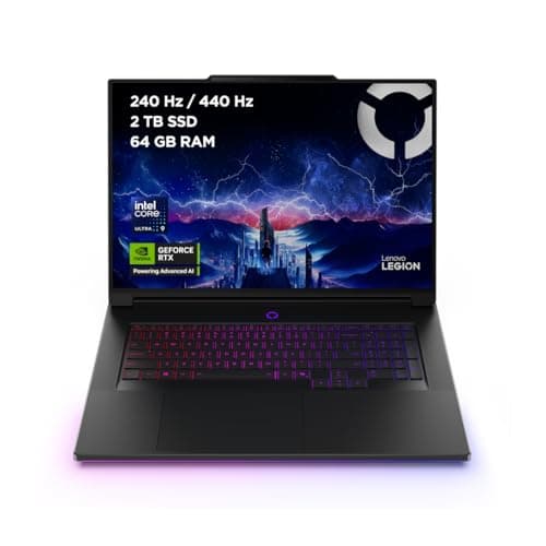 Lenovo Legion 9 Gen 10 - Portátil Gaming IA, 18'' WQUXGA (Intel Core Ultra 9 275HX, NVIDIA GeForce RTX 5080, 440 Hz, 64 GB RAM, 2 TB SSD, Wi-Fi 7, Win 11 Pro) Teclado RGB Español- Negro