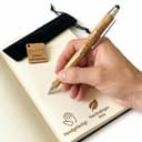 OLIQUE Kugelschreiber personalisiert, Olivenholz - Edler Holzkugelschreiber mit Gravur und Samtetui als individuelles Geschenk - 1