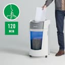 Leitz IQ OptiMax Office P5 Distruggidocumenti Professionale a Taglio Micro, Distrugge 12-10 Fogli, Tecnologia di Rotazione del Cestino e capacità extra del 33%, Silenzioso, Cestino da 35 L, 83600000 - 3