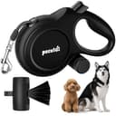 pecute Hundeleine 8m |Roll-Leine Reflektierende für Hund mit Kotbeutel-Set & Halter, Für Mittelgroße & Große Hunde (15-50kg)| 360°Anti-Verwicklung, Schwarz - 1