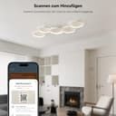 Yuanfenghua Plafoniera LED, Smart lampada da soffitto Alexa con telecomando che cambia colore, lampada da camera da letto soggiorno illuminazione moderna a soffitto lampadario, 90cm, bianco - 5