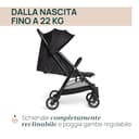 Chicco Urbino, Passeggino 0+ Mesi-22 Kg, Passeggino Leggero con Chiusura Smart e Compatta, Capotte Estensibile con Trattamenti UV50+ Antipioggia, Schienale Reclinabile e Regolabile, Poggiagambe, Nero - 3