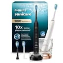 Philips Sonicare DiamondClean 9000 spazzolino elettrico, confezione doppia, spazzolino sonico con app, sensore di pressione, 4 modalità di pulizia, bicchiere di ricarica, nero e oro rosa, HX9914/61 - 1