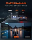 VANTRUE F1 Dashcam Motorrad 4K + 1080P, 5GHz WiFi Dashcam Auto vorne hinten mit GPS, HDR, WDR, Vollständig wasserdicht Motorrad autokamera, STARVIS Nachtsicht, 24Std. Parkmodus, Max. 512G - 6