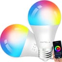 ANTELA Bombilla Inteligente LED E27 Wifi 9W Compatible Con Google Home/Alexa, Bombilla RGB(2700K-6500K) Luces Colores Regulable, Control Remoto,Control De Voz, Ahorro Energético, Paquete 2 - 1