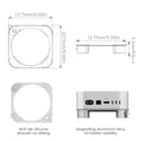 Luckykk Mac mini M4/M4 Pro Halter für eine bessere Belüftung und Wärmeabkühlung in Aluminium, berührbare Schalttasten, rutschfeste und stabile Halter - 4