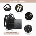 LOVEVOOK Rucksack Damen Klein, Wasserdicht Cityrucksack Handtasche 2 in 1, Mini Tasche Daypack Backpack Women Elegant für Freizeit Schule Reisen Arbeit, Schwarz - 5