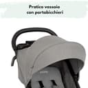 Graco Passeggino Leggero EezeFold DLX | Passeggino da Viaggio Leggero con Meccanismo di chiusura a una mMno, sospensioni a 4 ruote, posizione reclinabile piatta e ampio cestello – Grigio Lunare - 5