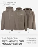 Kapten & Son Everyday 3in1 Funktionsjacke Taupe M | Regenjacke Damen & Herren Beige mit herausnehmbarer Fleecejacke | Outdoor Jacke mit 10.000 mm Wassersäule, aktungsaktiv, winddicht - 2