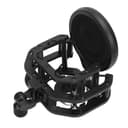 Verstellbarer Schockhalterungsfilter für Mikrofone, passend für Neumann U87 – professioneller Mikrofonhalter mit zweilagigem Popfilter, geeignet für Mikrofone mit 24 mm - 4