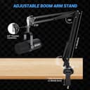 FDUCE SL40X Microfono dinamico XLR per registrazione vocale, podcasting, giochi, streaming, microfono cardioide interamente in metallo, tecnologia di isolamento vocale, nero - 6