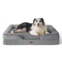 Bedsure Sofá Perro Ortopédica Extra Grande - Cama Perro Viscoelastica y Lavable, Colchon Perro con Funda Desenfundable y Forro Impermeable, Gris, XL - 1