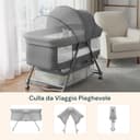 Avilia - Culla Neonato Pieghevole, Lettino per Bambini Co-Sleeping con Zanzariera Fotosensibile e Materasso Traspirante, Culla Fianco Letto Compatta e facile da Trasportare, Rapida Chiusura. - 2