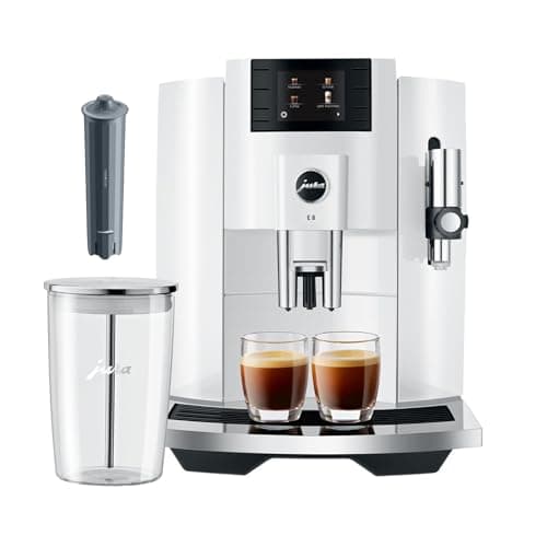 Jura ENA 4 Coffee Machine (Piano White) Bundle CLEARYL Smart Filter Cartridge, and Stainless Steel Coffee Canister (3 Items)