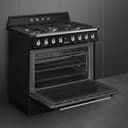 SMEG TR90GMBL - Cocina estética vintage Victoria con 5 fuegos de gas, multifunción, suave, vapor Clean, 90 x 60 cm, color negro, clase A - 4