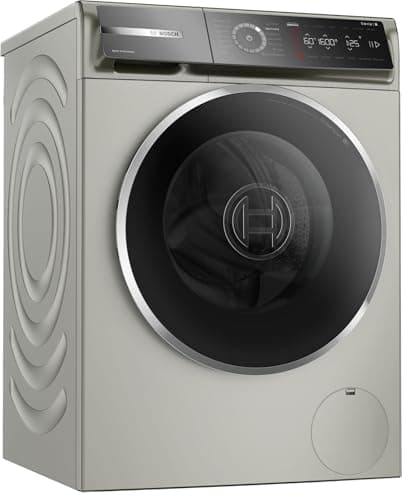 Bosch Serie 8 WGB2560X1 Waschmaschine 10 kg, 1600 U/min, Energieeffizienzklasse A, Fleckenautomatik, Iron Assist, SpeedPerfect, Nachlegefunktion, Home Connect, Made in Germany, leise, Silber Inox