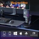 COMICA EJoy Uni Pro Kabellos USB Mikrofon PC, Gaming Mikrofon für Streaming Podcast Studio, PS4/PS5/MAC, Microphone Pc mit Geräuschunterdrückendes, RGB-Steuerung, Stummschaltung, Gain Regler-Black - 7