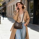 VARLIVOO Bolsos de Mujer Pequeños — Bolso Bandolera Cuero PU con Doble Correa, Elegante Bolsas Mujeres para Trabajo, Viaje y Citas (Marrón) - 2