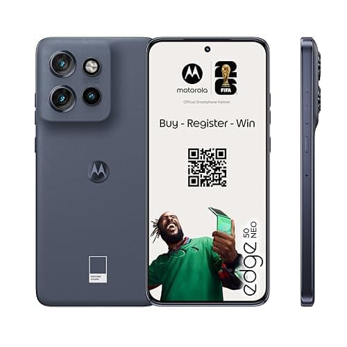 Motorola edge50 neo Smartphone (6,36"-Super-HD-Display, 50-MP-Kamera mit Moto-KI, 8/256 GB, 4310 mAh, Android 14) Pantone Grisaille (Veganes Kunstleder), inkl. Schutzcover