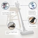 Bosch Akku-Staubsauger Unlimited Gen2 Serie 8 BSS825ALL, beutellos, bis 45 Min Laufzeit, austauschbarer Akku, Schnellladegerät, Hartboden-Softdüse mit LED, XXL-Polsterdüse, Fugendüse, weiß - 13