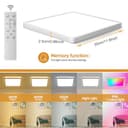 Heyseven Plafoniera LED dimmerabile con telecomando, 24 W RGB, lampada Smart APP con 16 milioni di pannelli di cambio colore, 2400 lm con lampade Alexa per camera da letto - 4
