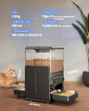 Comedero Gato Automatico con Control App para 2 Gatos, Altura Ajustable para Mascotas Pequeñas, Dispensador Comida Gatos de 5 litros para Alimento Seco, Grabadora de Voz - 9