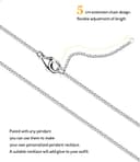 OSTAN Collar Mujer Plata 925, Cadena Barbada 1.4 mm - largo 40cm 50cm 60cm collar Delgado Femenino Colgante - 3