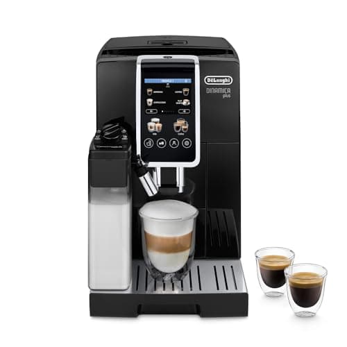 De'Longhi Dinamica Plus ECAM382.70.B, Macchina Automatica per Caffè in Chicchi, Macchina Cappuccino con Tecnologia LatteCrema, Macchina Espresso con 18 Ricette, Schermo TFT 3,5", 1450W, Nero