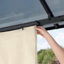 TOOLPORT Gazebo da giardino 3x3 m tetto di policarbonato da ca. 6 mm con teli laterali e zanzariere in crema - 7