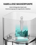 PETKIT CYBERTAIL Katzen Trinkbrunnen, Hundewasserspender,1,85L Katzen Hunde Wasserbrunnen,LED-Licht,25dB Extrem Leiser,Schnurgebundener Wasserspender, Schnurlose Wasserpumpe,Grau - 2