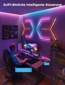 Govee LED Gaming Glide Wall Light, RGBIC Wandleuchte mit DIY Cyberpunk-Stil Formen und Farben, 60+ Szeneneffekte, Smart Light Kompatibel mit Matter und Alexa, Gaming Licht Deko, 3pcs und 1 Ecke - 6