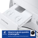 Samsung Lavatrice BESPOKE AI con Ecodosatore WW11BB744DGWS3 Libera installazione, 11 Kg, 1400 RPM, Classe A, Wifi, Vapore, Carica Frontale, 60l x 85h x 60p cm, Bianca con Oblò Nero - 6
