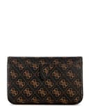 GUESS Damen Noelle Ii Crossbody Flap Organizer Umhängetasche, Braunes Logo - 4