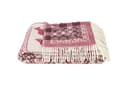 ÖJBRO VANTFABRIK Dalarna Wool Blanket with Fringes 130 x 220 cm Red / Beige / Black 100% Merino Wool Knitted Plaid Bedspread Quilt Warm Soft - Made in Sweden - 3