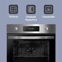 Candy FIDCP X625 L, Horno Multifunción, 70L, Bandeja y Rejilla, Limpieza Aquactiva, Convección + Ventilador radial, 8 Funciones, Display Timer Touch, Mandos Push&Pull, Puerta 2 Cristales, Inox y Negro - 2