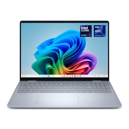 DELL 16 Plus 2 en 1 Portátil Convertible DB06250 16" 2K Táctil, Intel Core Ultra 7 Series 2, Intel ARC, 16 GB RAM, 512 GB SSD, Win 11 Home,Teclado retroiluminado QWERTY Español – Ice Blue