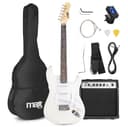 MAX GigKit - kit guitarra electrica de iniciación, amplificador de 40w, funda de transporte, afinador, cuerdas, palanca tremolo, correa, 2 púas, cable de 3m, Color Blanco - 1