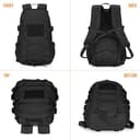 HUNTVP 25L Taktischer Rucksack 1000D Nylon Tactical Daypack Bundeswehr Wanderrucksack MOLLE Kampfrucksack Wasserabweisend für Herren Damen Uni Reise Sport Outdoor Klettern Camping,Schwarz - 9