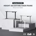 FLEXISPOT Höhenverstellbarer Schreibtisch Gestell, elektrisch mit 2 Motoren, 3-stufiges Tischgestell höhenverstellbar mit Memory-Steuerung & & Sitz-Erinnerung, bis 160 kg belastbar (Grau) - 2
