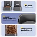 Nobleza Automatic Dog Cat Food Feeder and Waterer Set, 3.8 L Dog Cat Water and Food Dispenser, Automatic Pet Water Dispenser Pet Feeder for Small Medium Dogs, Puppy and Cats, 2 Packs, Dark Grey - 6