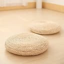 Pvczool Cuscino di Tessitura Fatto a Mano Pouf Naturale Rotondo Riempire Il Cuscino di Seta di Seta Cuscino Sedia Yoga Morbido Cuscino di (B) - 2