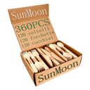 SunMoon Confezione da 360 posate in legno usa e getta, ecologiche, lunghe 16 cm, confezione priva di plastica, sostituto per posate in plastica e bambù, compostabili, biodegradabili per feste - 1