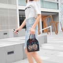 Bolso Bandolera Bordado a Mano Qiwenr - Bolso Tote con Búho y Cremallera - 7