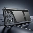 GIOPUEY Funda Compatible con ASUS ROG Phone 8 Pro, Carcasa Dura de PC + TPU Suave, Alta Transparencia, Funda Transparente, Airbag Anticaídas, Sin Amarilleo - Black - 4