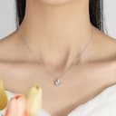 HinDaLi Collar Solitario Diamante Plata de Ley 925 para Mujer Hombre Niña Collares Colgante Circonitas Collares de Mujer de Plata Collar Redondo Cristal Colgante Solitario Pequeño - 6