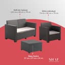 SP Berner Shaf - EVO Confort | Set Muebles de Salon Exterior - Conjunto Muebles Jardin Exterior 4 Plazas | Fabricado en España con Materiales Reciclados - Color Grafito - 6