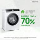 Samsung Lavatrice AI Control WW10FG6U34LK/U3, 10 Kg, AI Energy Mode, AI Ecobubble, Carica Frontale, Corpo: Bianco, Oblò e Display: Nero, 60l x 85h x 55p cm - 6